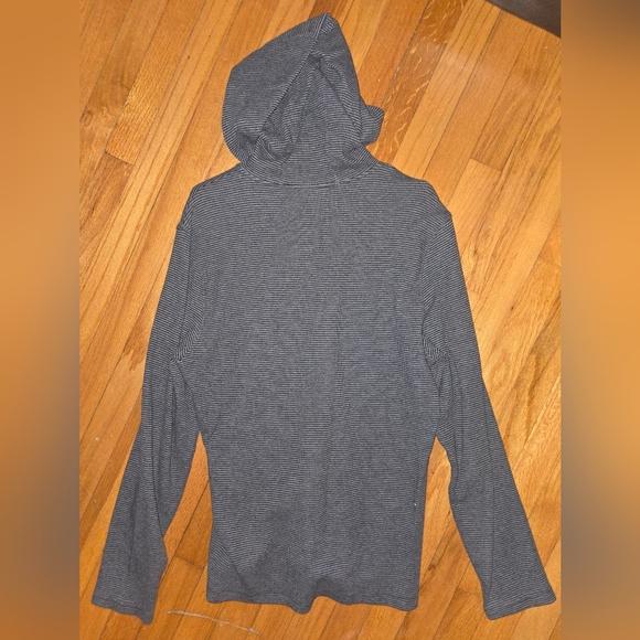 Michael Kors Gray Striped Hoodie Shirt - Picture 4 of 5
